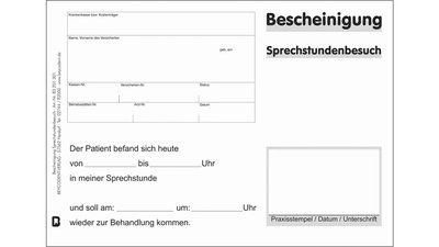 Bescheinigung über Sprechstundenbesuch