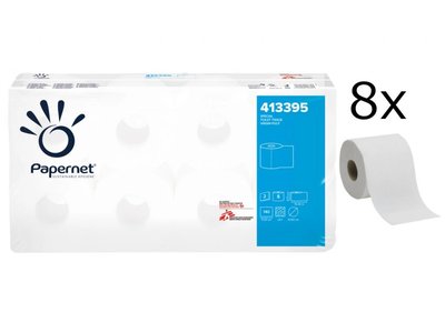 PAPERNET toaletní papír 2-vrtsvý, 140 útržků, návin 15,4m - 8 rolí
