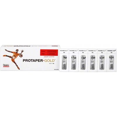 ProTaper Gold Papírové čepy F4 Box 180 ks černé