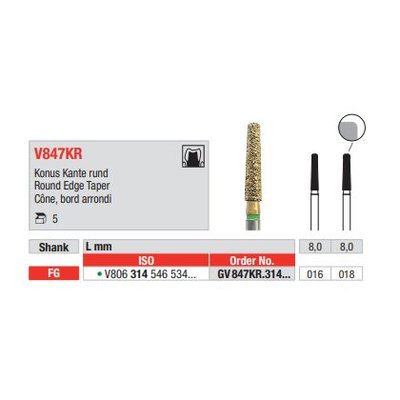 Diamant FG Diacut MLT GV847KR.016 (5ks/bal)
