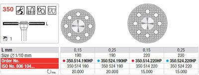 Edenta Lab 350 - SuperFlex diamantové kotúče - 1 ks