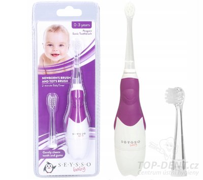 SEYSSO Baby Penguin sonický zubní kartáček pro děti 0-3 roky (fialový)