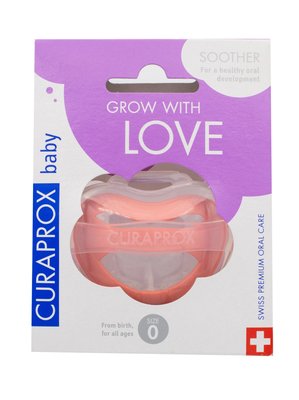 Curaprox Grow With Love 0 m+ dudlík - KORÁLOVÝ