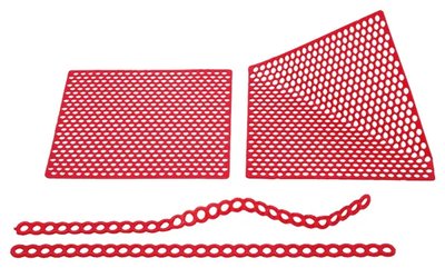 ORBIS Voskový profil, děrované retence, červené, mřížka 75×65 mm, 20ks