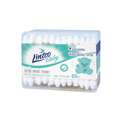 Dětské vatové tyčinky Linteo Baby, 65 ks
