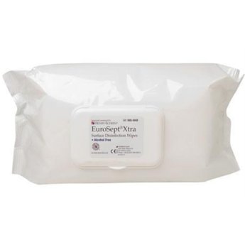 HS-EuroSept Xtra Surface Dezinfekční ubrousky bez alkoholu velikost L (20 x 30 cm) sáček s plastovým uzávěrem, 80 ks