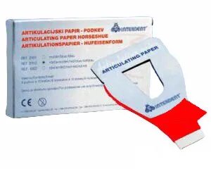 Artikulační papír 40 µm 6×10 listů červená podkova