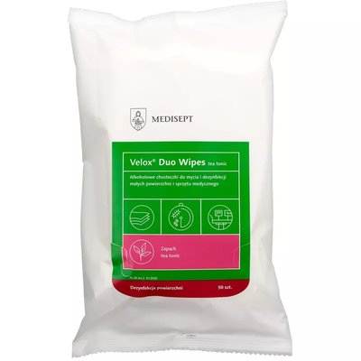 Medisept Chusteczki Velox DUO Wipes tea tonic do mycia i dezynfekcji