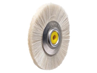 Leštící kartáč kovové jádro a plastové centrum, bílý, měkký 23mm průměr 49mm