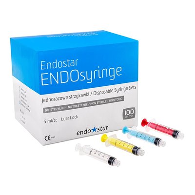Strzykawki Endostar 5ml Luer lock żółte 100szt/op