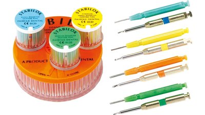 STABILOK - Jumbopackung 5 Vorbohrer, 100 Pins fein, Titan, gelb