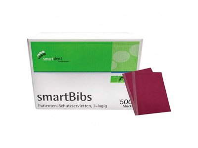 SmartBibs - ochranné roušky pacienta, 500ks, 3-vrstvé, vínové
