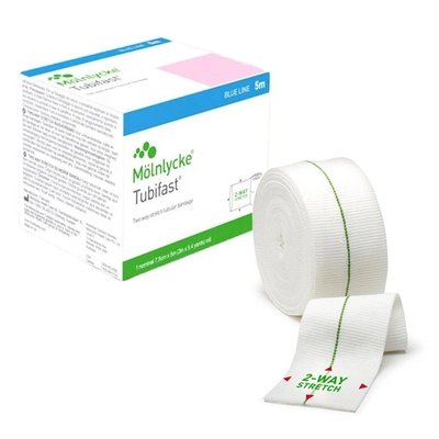 Bandáž tubulární elastická Tubifast 2-Way Stretch, šířka 7,5 cm, modrá - 5 m