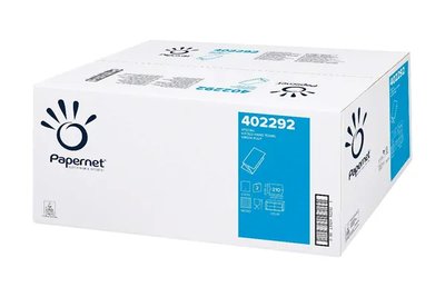 PAPERNET V-TOP celulóza pap. ručníky skládané 2-vrst 21x24cm bílé, 3150 ks