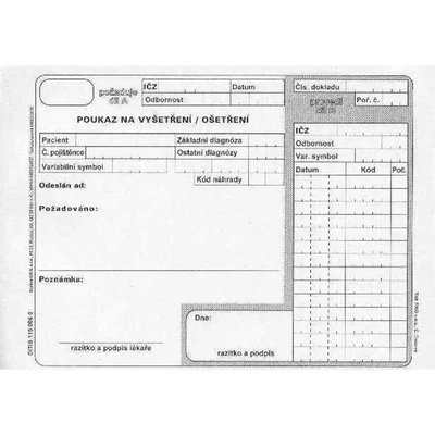DITIS Poukaz na vyš.ošetř. 100ks ( 999060)