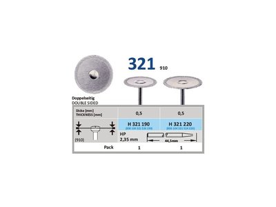 Diamantový disk - oboustranně sypaný, H321, průměr 1,9cm, zrnitost normal