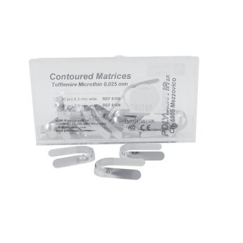 Matrice Tofflemire konturované tloušťka 0,04mm, výška 6,3 mm, 30ks QQ