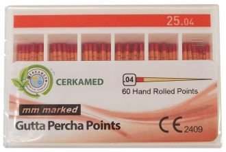 Guttaperčové čepy Cerkamed .04 s měřítkem ISO 25