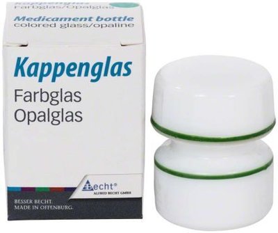 Lahvička na léky z opálového skla, zelená