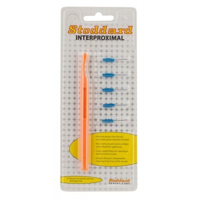 Interdentální mezizubní kartáček 3 polohové plastové držátko + 5 kartáčků - modrá 1,0