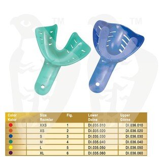 Łyżki wyciskowe plastikowe Pro Lock - ortodontyczne fig.5 rozm.L dolne 1 op 10 szt żółte jednorazowe