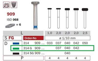 Diaswiss 909, 6ks/balení - 040 mm
