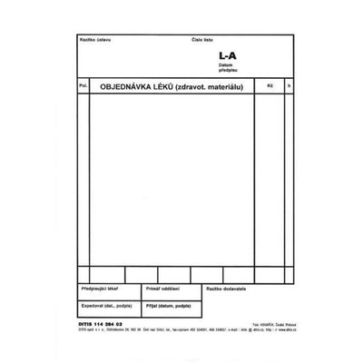 Objednávka léků průpisová (11428403 )