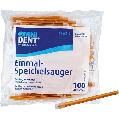 OMNIDENT Savky s Odnímatelnou Čepičkou 12,5cm Oranžová 100ks 5+1 Zdarma