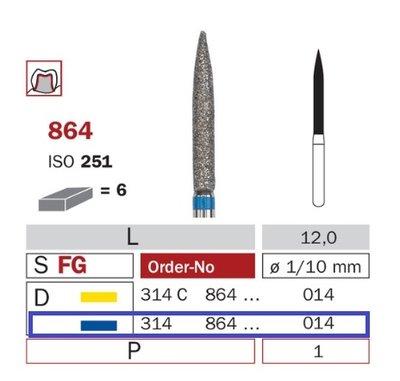 Diaswiss 864 modrá, 6ks/balení - 014 mm