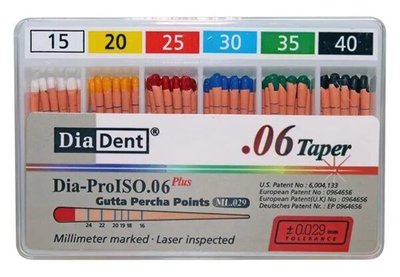 Guttaperčové čepy DiaDent 6% 015-040