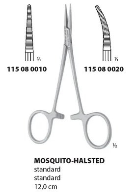 Mosquito-Halsted svorka na cévy zahnutá; 12,0 cm 0020