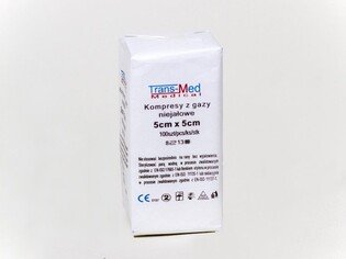 Kompresy gazowe 5x5cm 100szt. Trans-Med 13n 8w niejałowe
