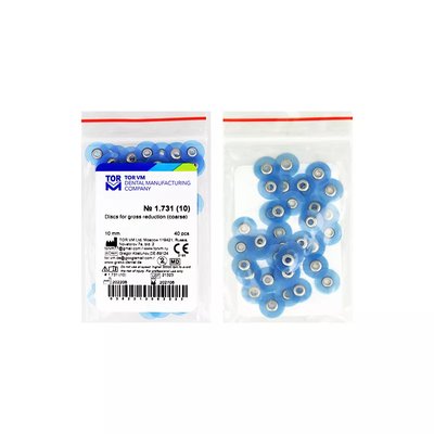 Krążki polerskie Niebieskie Coarse 10mm 40szt TOR 1,731