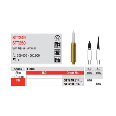 Soft tissue trimmer - keram. nást. na řezání gingivy 8mm