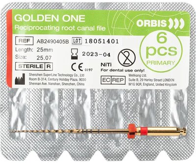 ORBIS Golden One File Steril primary 25.07 25mm rot 6 ks