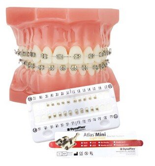 Zamki metalowe ATLAS Mini LIGHT GOLD Roth 022 (5-5) U/L z haczykami na 3,4,5 Dynaflex LIGHT GOLD ATLAS BRACKET SET ROTH.022 5X5 HOOKS 3,4,5"S