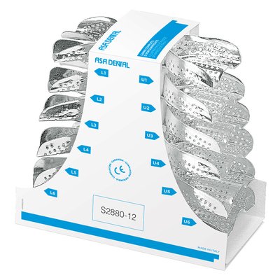 Set nerezových otiskovacích lžic - perforované 12 ks - 1 ks