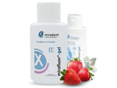Mirafluor gel - fluoridační gel JAHODA, 250ml