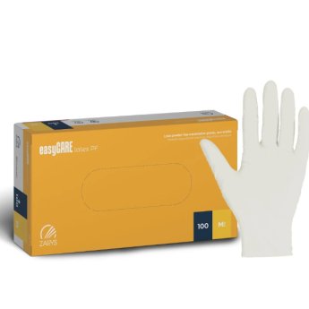 RUKAVICE latexové nepudrované EasyCare, bílé, velikost M, 100ks