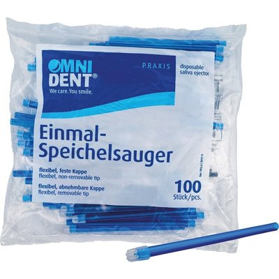 OMNIDENT Savky s Odnímatelnou Čepičkou 12,5cm Modrá 100ks 5+1 Zdarma