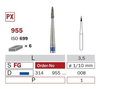Diaswiss 955 modrá, 6ks/balení - 008 mm