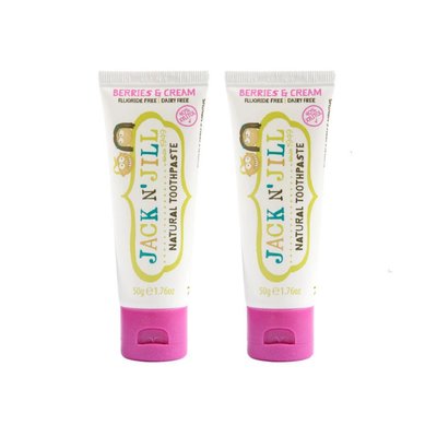 Jack N' Jill Organic Berries & Cream dětská zubní pasta 2x50 g