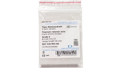 Titan Retainerdraht - Packung 10 Stück 3-fach verseilt, Grade 5, Ø 0,44 mm