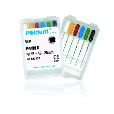 K-Files Poldent 6szt długość 25mm