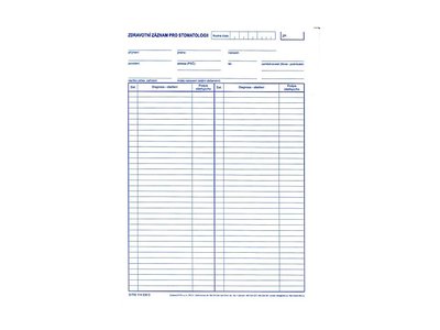 Zdravotní záznam pro stomatologii