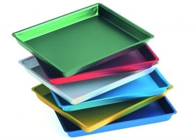 Tácek aluminium 20x15x2cm, modrý