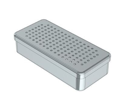 Perforovaný nerezový box 21x10x3cm