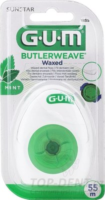 GUM Butlerweave voskovaná dentální nit (máta), 55m