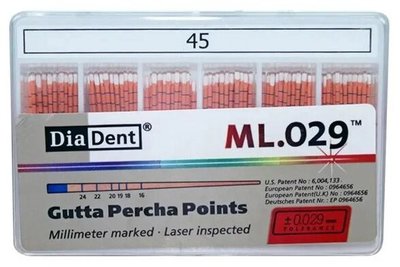Guttaperčové čepy DiaDent 2% 045