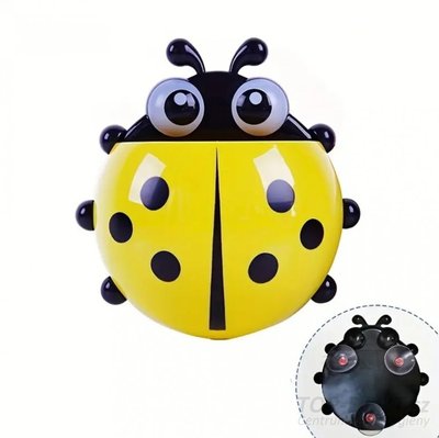 Držák na zubní kartáčky beruška - žlutá, 1 ks